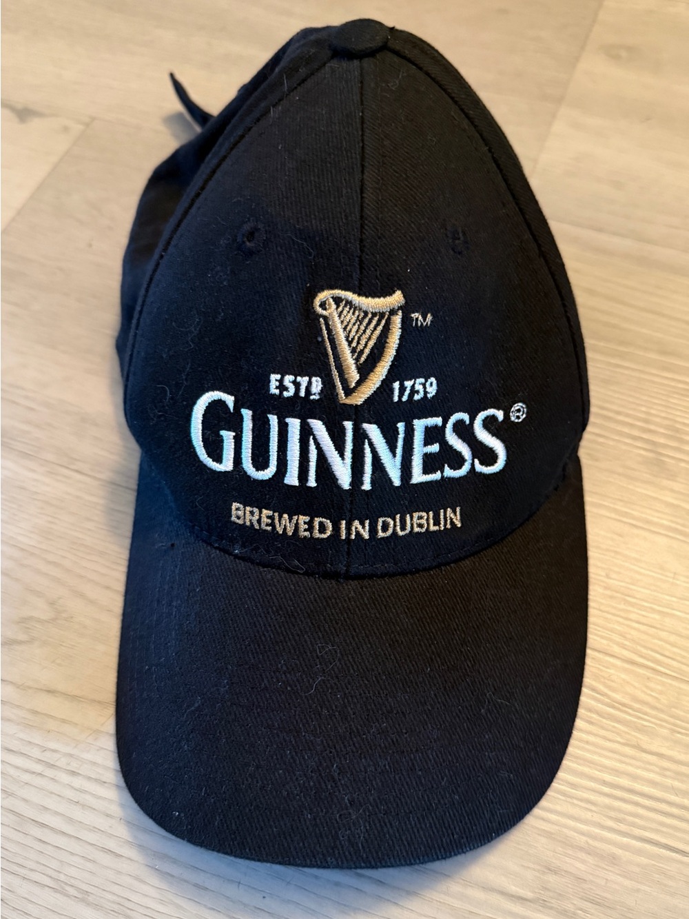 Guinness Dublin Baseball Cap Hat Embroidered Black Celebrate 250 Years Beer